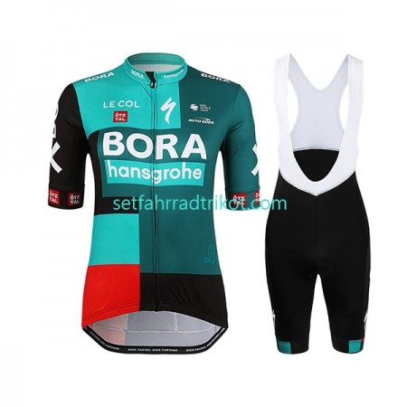 Bora-Hansgrohe Fahrradbekleidung Radtrikot Kurzarm + Trägershorts 2022 N001